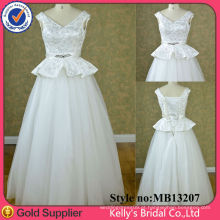 Elegante pérola 2 peças de cetim vestido de noiva vestidos de casamento vestidos formal